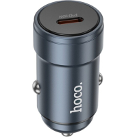 Зарядний пристрій HOCO Z57 USB-C PD30W car charger metal gray (6942007633048)