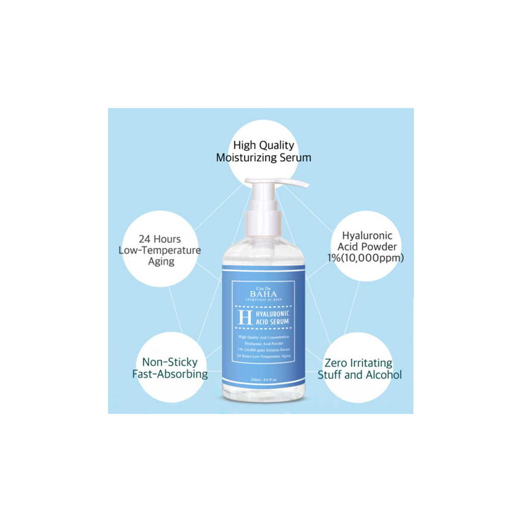 Сироватка для обличчя Cos De BAHA Hyaluronic Acid Serum 240 мл (8809240318485)