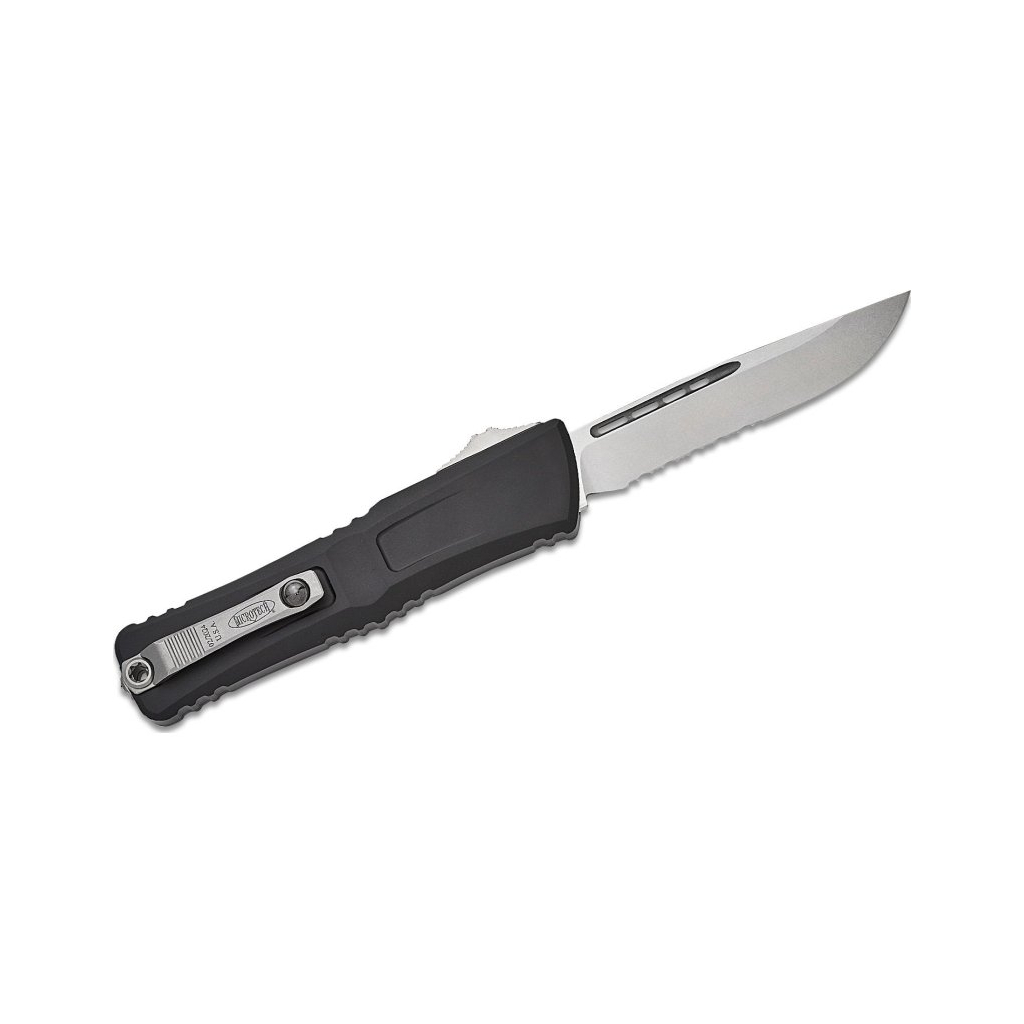 Ніж Microtech Combat Troodon Gen III OTF, stonewash. напівсерретор, чорний (1143-11) Ніж Microtech Combat Troodon Gen III OTF, stonewash. напівсерретор, чорний (1143-11)