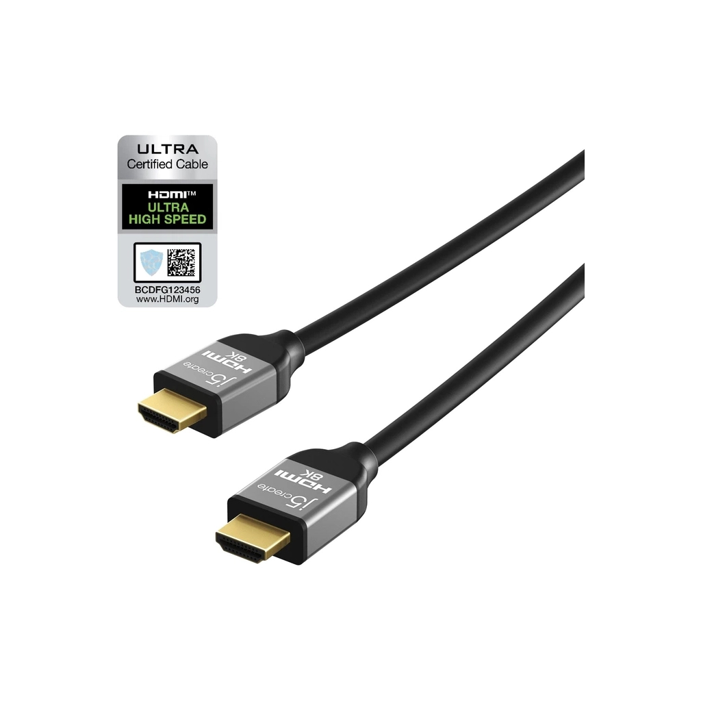 Кабель мультимедійний HDMI M to HDMI M 2.0m V2.1 8K 60Hz HDR10 HLG 48Gbp J5create (JDC53-N) Кабель мультимедійний HDMI M to HDMI M 2.0m V2.1 8K 60Hz HDR10 HLG 48Gbp J5create (JDC53-N)