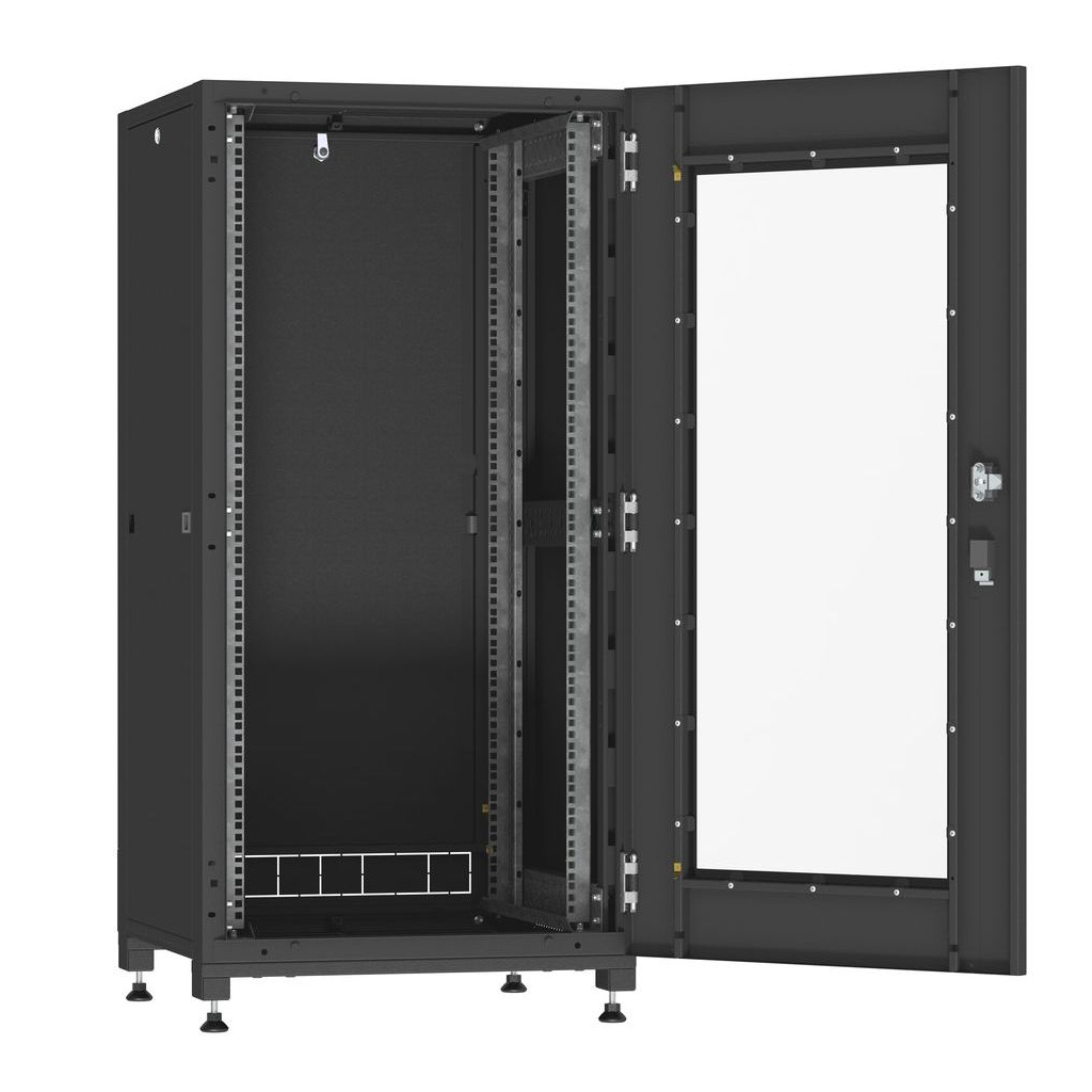 Шафа напольна Ipcom 24U 19" 600x1000 (С-24U-06х10-ДС-ПГ-9005)
