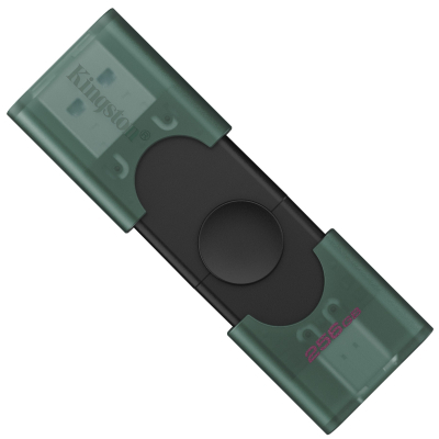 USB флеш накопичувач Kingston 256GB DataTraveler Duo USB 3.2 / Type-C Black/Green (DTDEG2/256GB)