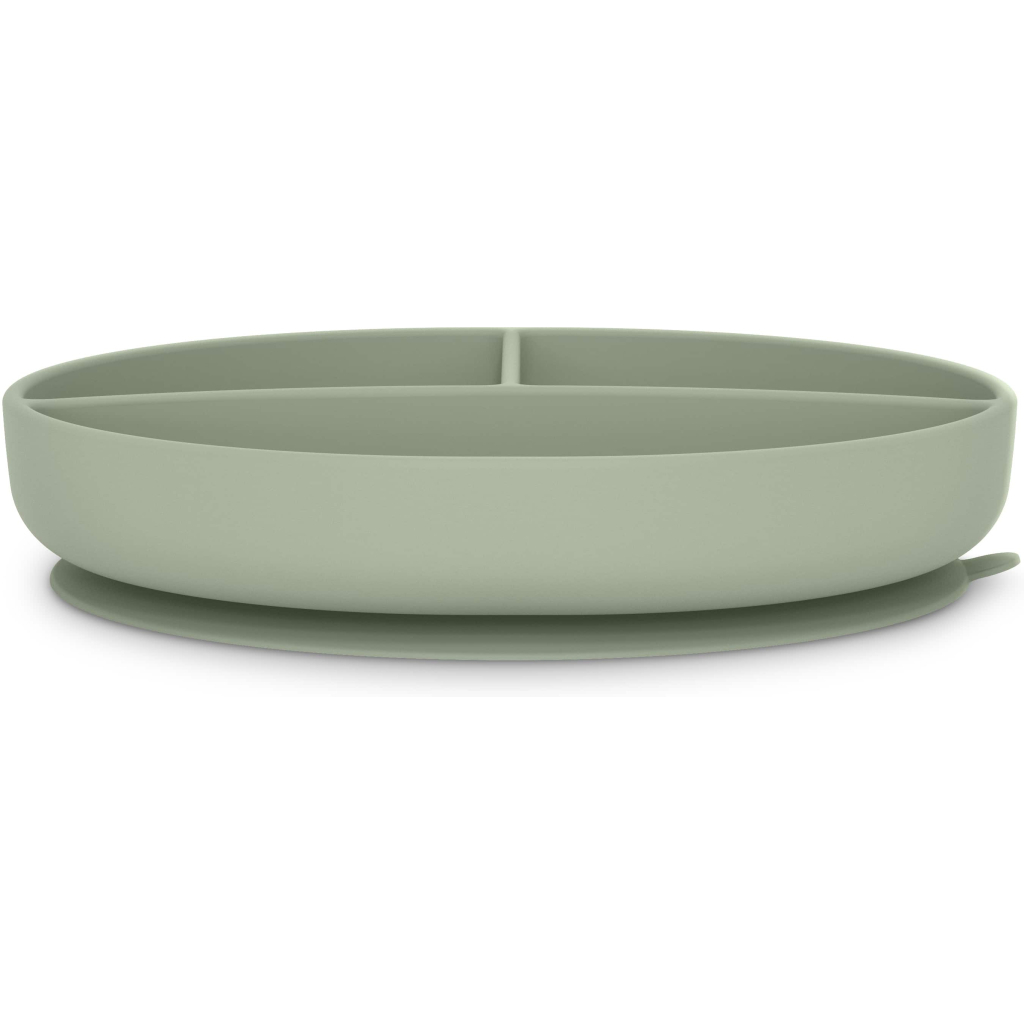 Тарілка дитяча Suavinex Colour Essence силіконова для вводу прикорму на 3 секції, +6 міс. зелена (402915)