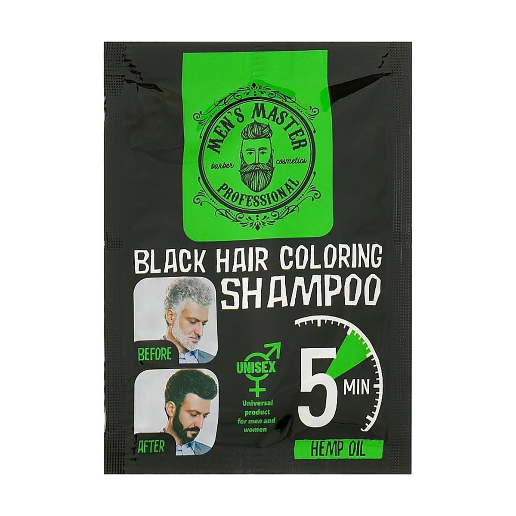 Відтінковий шампунь Men's Master Black Hair Coloring Shampoo Для камуфлювання сивини 25 мл (3800010528320)