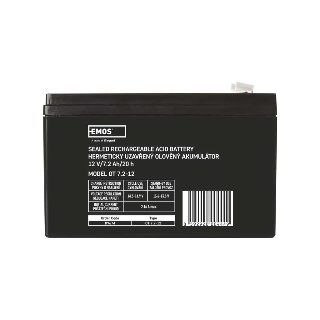 Батарея до ДБЖ EMOS B9674 AGM 12V 7,2Ah fast 6,3mm (B9674) Батарея до ДБЖ EMOS B9674 AGM 12V 7,2Ah fast 6,3mm (B9674)