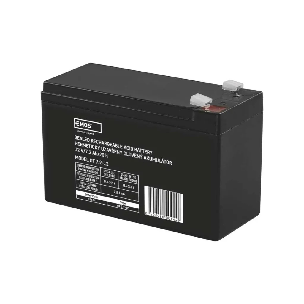 Батарея до ДБЖ EMOS B9674 AGM 12V 7,2Ah fast 6,3mm (B9674)