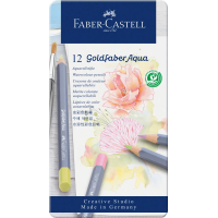 Colored pencils Faber-Castell GoldFaber Pastel, watercolor, metal case 12 colors (114622) (31788)