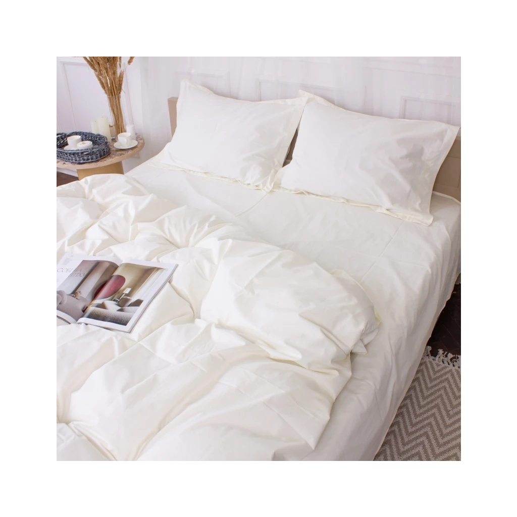 Постільна білизна MirSon Poplin Line 002 Milky White 200 x 220 (2200006277804)