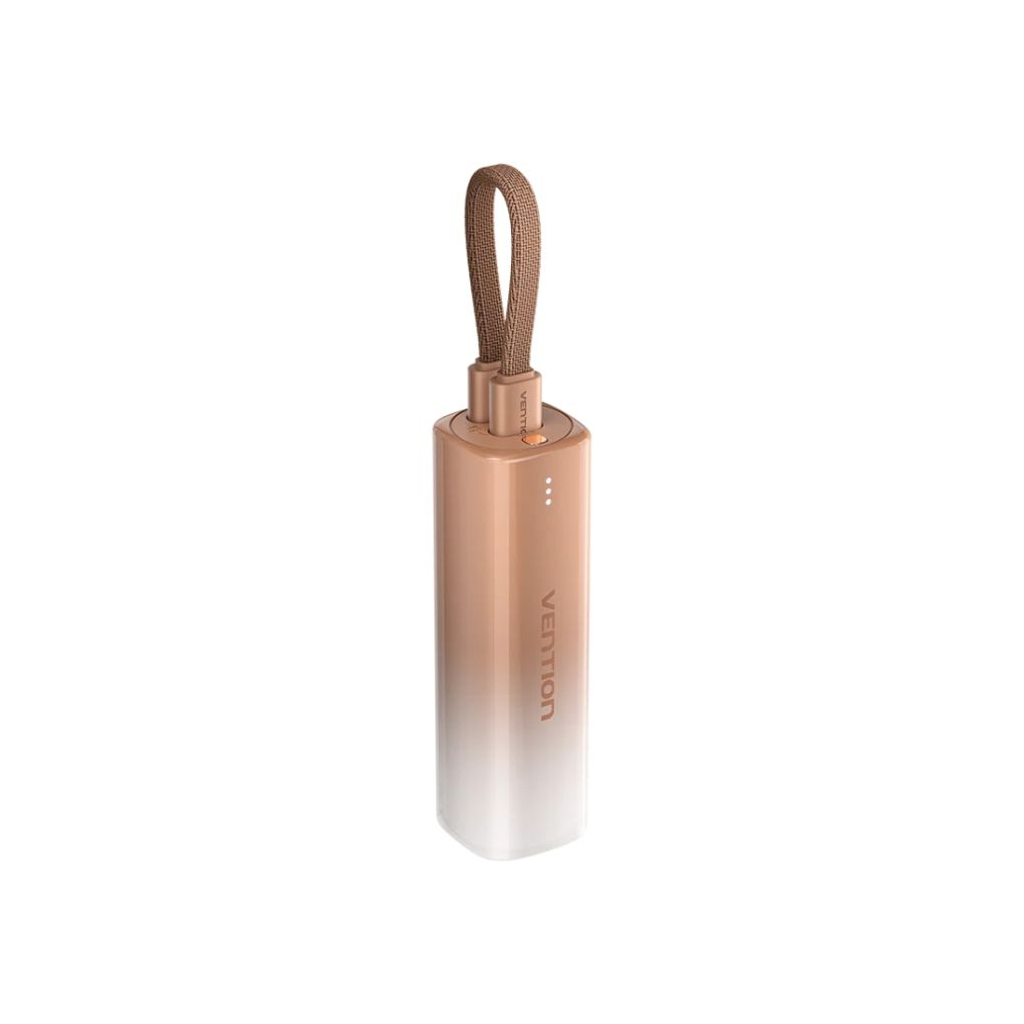 Батарея універсальна Vention 5000mAh 20W PD, USB-C In/Out, Lightning In/Out, with cable, Gold (FHWJ0)