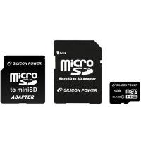 Карта пам'яті Silicon Power 4Gb microSDHC class 4 (SP004GBSTH004V30)