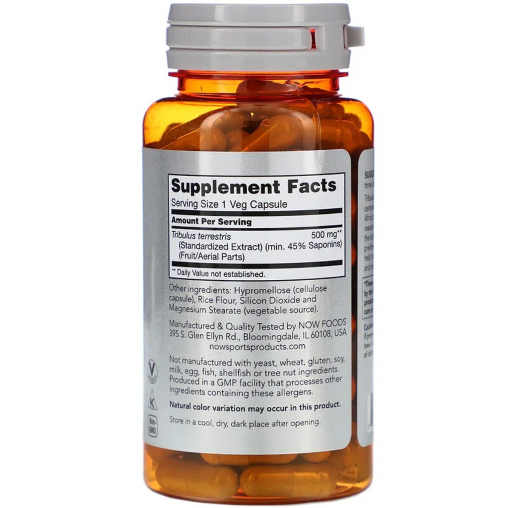 Трави Now Foods Трибулус, 500 мг, Tribulus, 100 вегетаріанських капсул (NOW-02170)