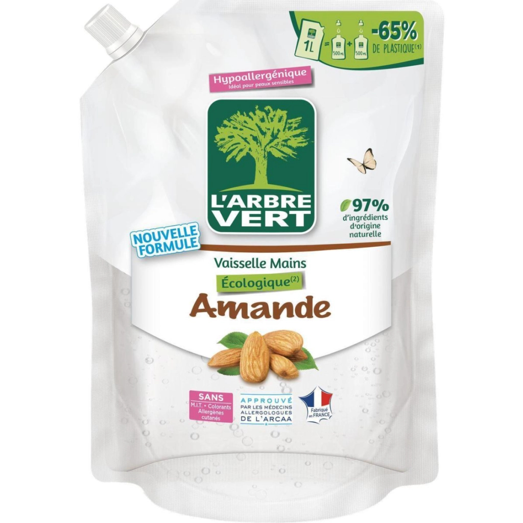 Засіб для ручного миття посуду L'Arbre Vert Мигдаль запасний блок 1 л (3450601047053)