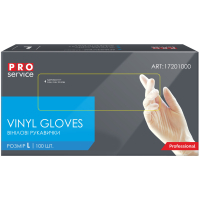 Household gloves PRO service Professional Vinyl Size L 100 pcs. (4823071622959)