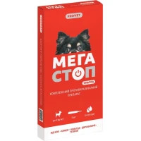Drops for animals ProVET Megastop Ultra for dogs up to 4 kg 4/0.4 ml (insectoacaricide anthelmintic) (4823082425075)
