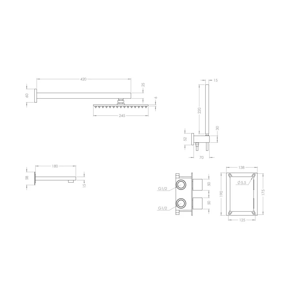 Душовий гарнітур Nett TSB-521