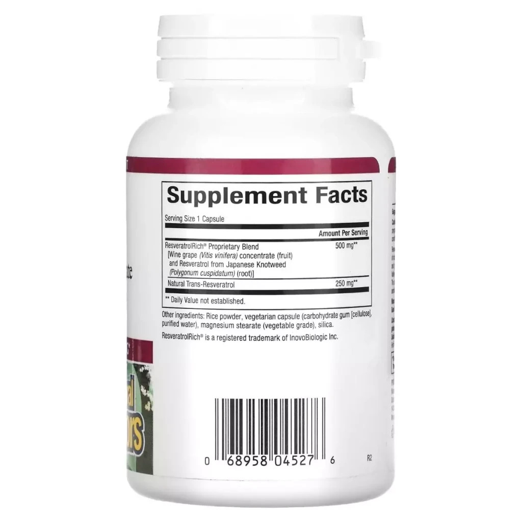 Антиоксидант Natural Factors Концентрат ресвератролу, ResveratrolRich, Resveratrol Concentrate, 60 вег (NFS-04527)