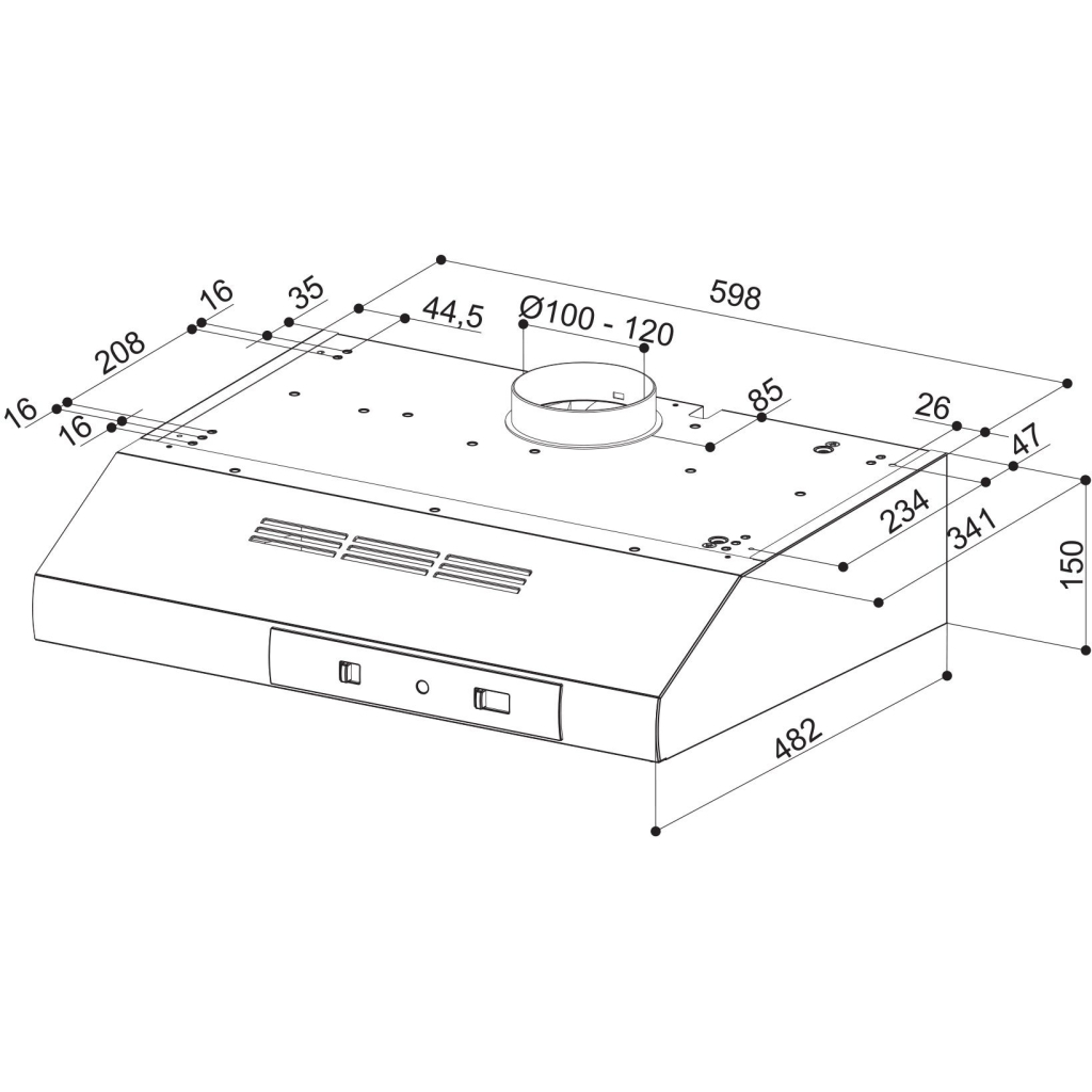 Витяжка кухонна Faber 741 Base W A60, білий (300.0557.477)
