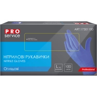 Медичні рукавички PRO service Оглядові нітрилові нестерильні неопудрені Розмір L Світло-сині 100 шт. (4823071638790)
