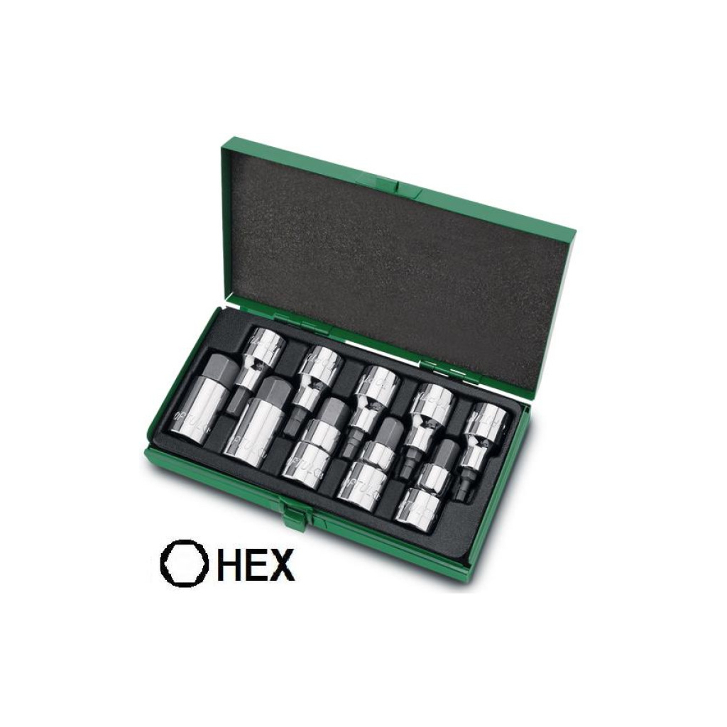 Набір головок Toptul шестигранник 1/2" Н4-Н19 (GAAD1007)