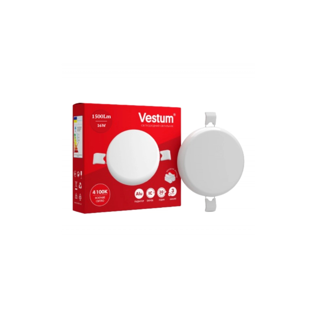 Світильник Vestum LED "без рамки" круг 16W 4100K (1-VS-5512)