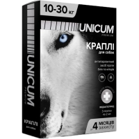 Краплі для тварин Unicum Premium від бліх та кліщів на холку для собак масою 10-30 кг/3 шт (4820150201807)