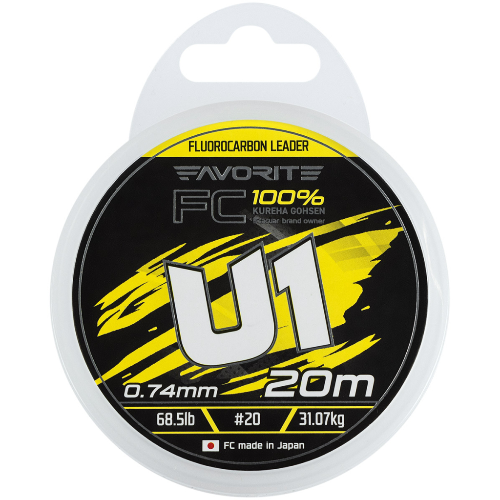 Флюорокарбон Favorite U1 FC 20m 20/0.74mm 68.5lb/31.07kg (1693.12.00)