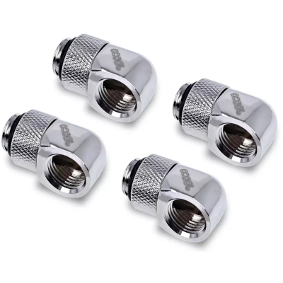 Фітинг для СРО Alphacool Eiszapfen L-connector rotatable - 4pcs Set - Chrome (17616)