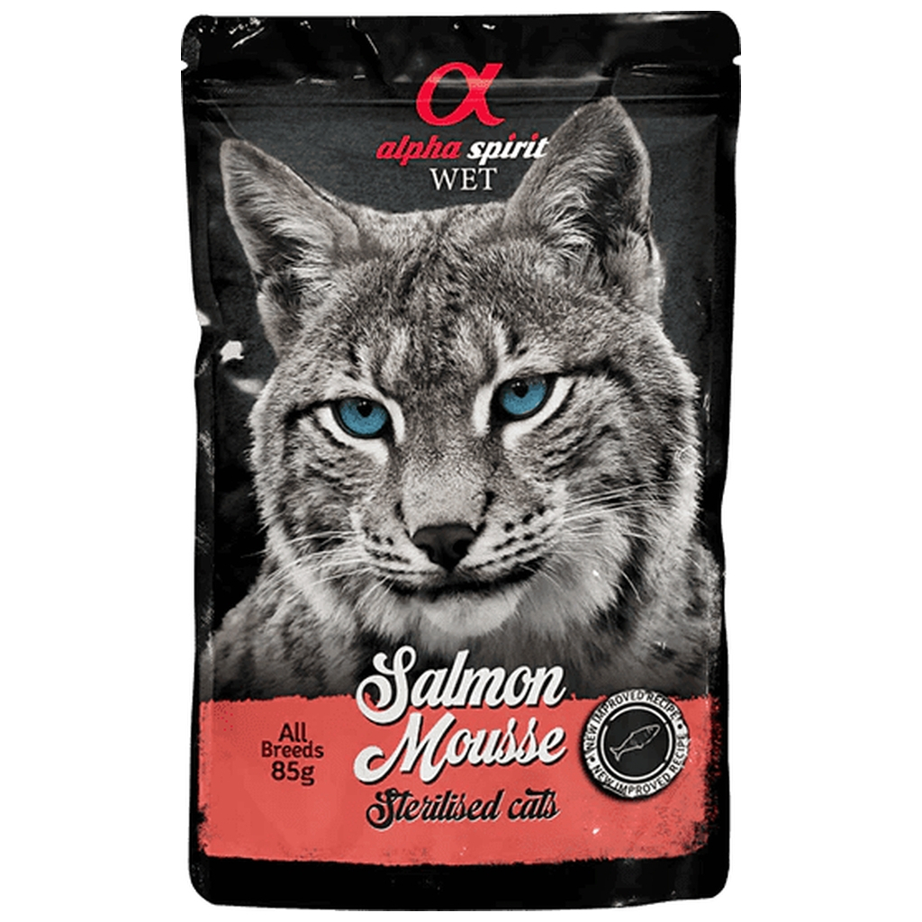 Вологий корм для кішок Alpha Spirit для стерилізованих старше 1 року з лососем 85 г (8436586311599)