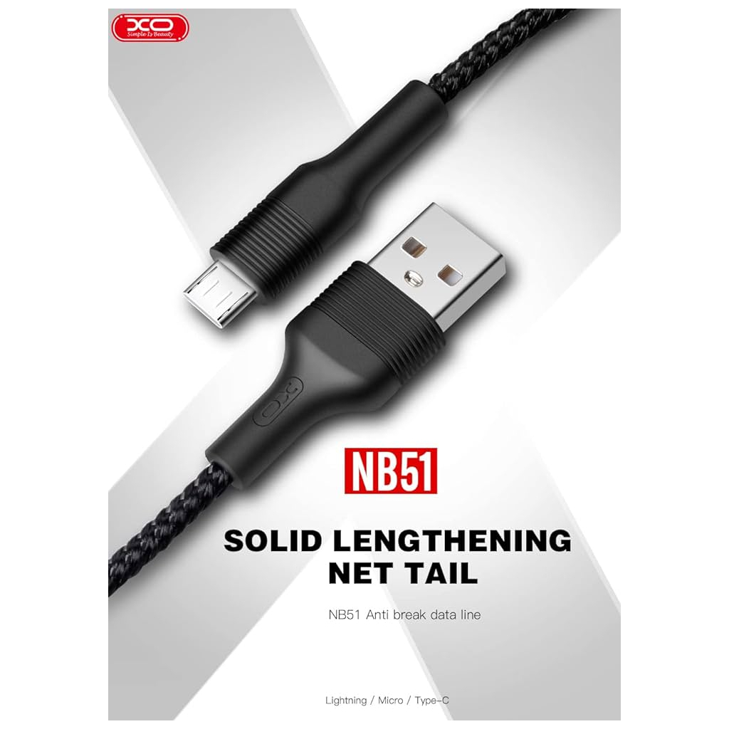 Дата кабель USB 2.0 AM to Micro 5P 1.0m 2.1A black XO (NB51-M-1-BK) Дата кабель USB 2.0 AM to Micro 5P 1.0m 2.1A black XO (NB51-M-1-BK)