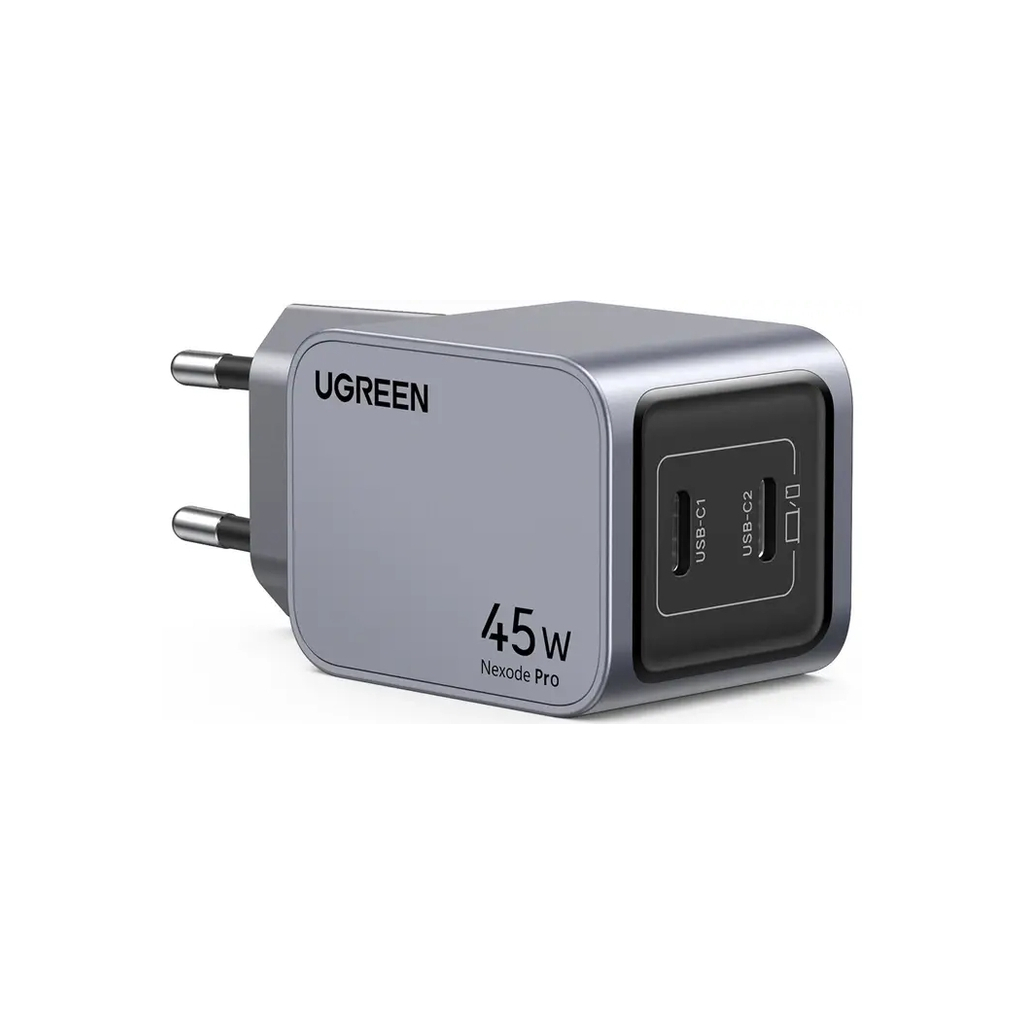 Зарядний пристрій Ugreen 2xUSB-C PD45W GaN X707 gray (35008) Зарядний пристрій Ugreen 2xUSB-C PD45W GaN X707 gray (35008)