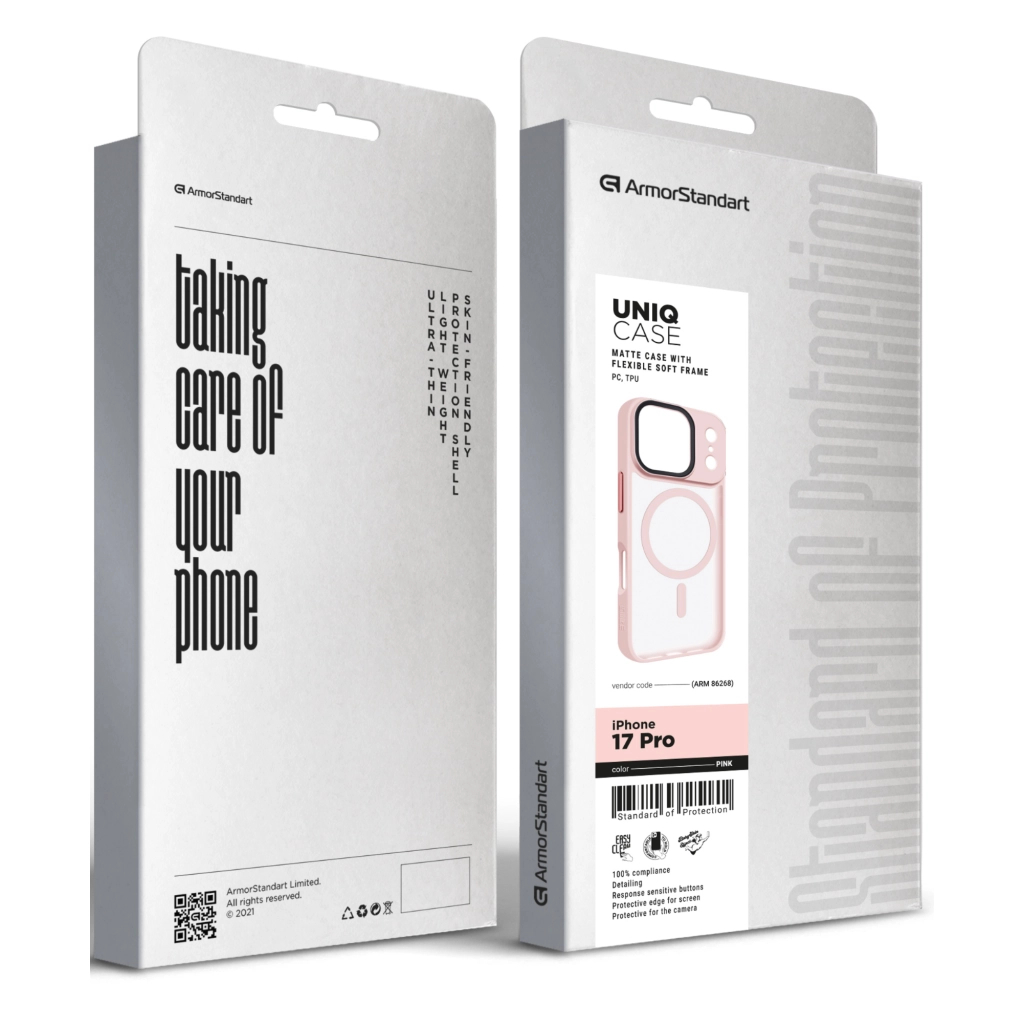Чохол до мобільного телефона Armorstandart Uniq MagCase Apple iPhone 17 Pro Pink (ARM86268) Чохол до мобільного телефона Armorstandart Uniq MagCase Apple iPhone 17 Pro Pink (ARM86268)