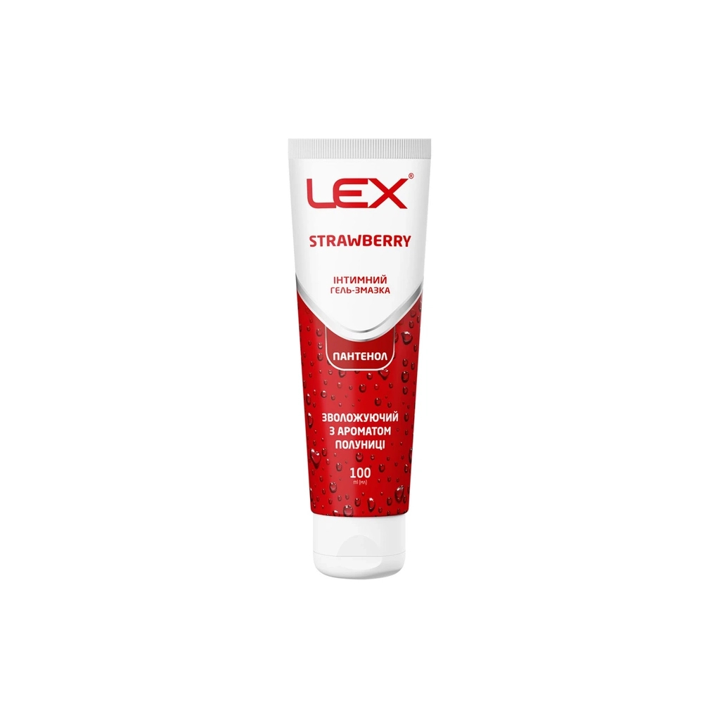 Інтимний гель-змазка Lex Condoms Strawberry Зволожуючий З ароматом полуниці 100 мл (7640341151929)