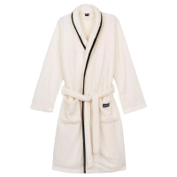 ARDESTO Robe for Women Stripe, Size XXL, 100% Polyester, White (ART2120LSX)