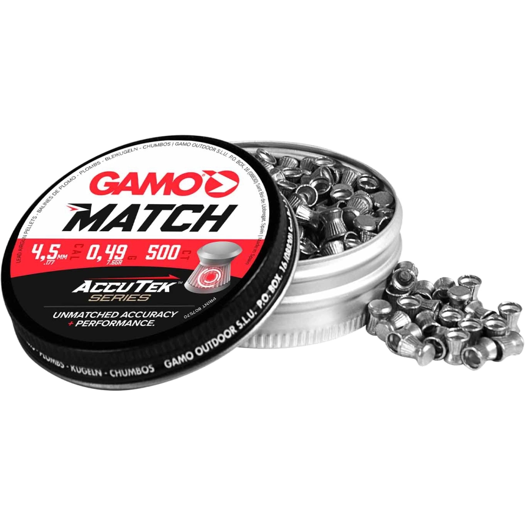 Пульки Gamo Match AccuTek 4,5 мм 0,49г 500 шт (6320034-AK)