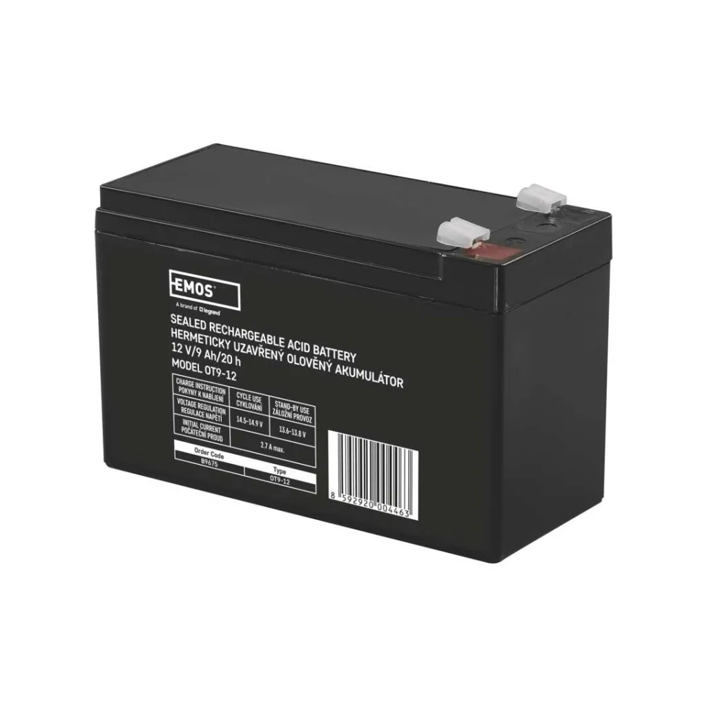 Батарея до ДБЖ EMOS B9675 AGM 12V 9Ah fast 6,3mm (B9675)