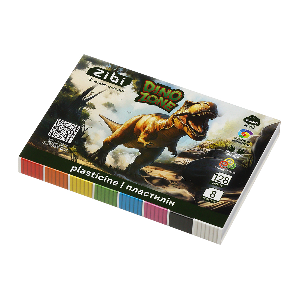 Пластилін ZiBi KIDS Line DINO 8 кольорів, 128 г (ZB.6277) Пластилін ZiBi KIDS Line DINO 8 кольорів, 128 г (ZB.6277)