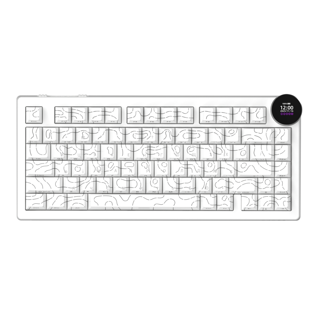 Клавіатура Ajazz AK820 V2 White Peach Switch Wireless/Bluetooth/USB UA White (AK820-V2-WP-S-W)