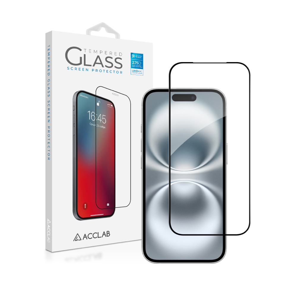 Скло захисне ACCLAB Full Glue ESD Apple iPhone 17 Black (1283126625909)