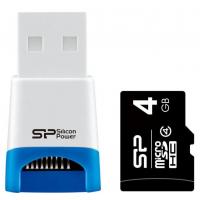 Карта пам'яті Silicon Power 4GB microSDHC class 4 (SP004GBSTH004V81)