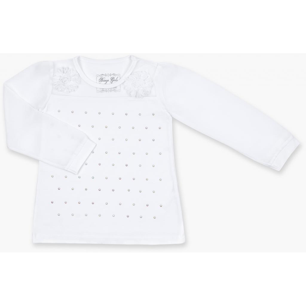 Кофта дитяча Breeze з шифоновими рукавами і стразами (8840-92G-white)