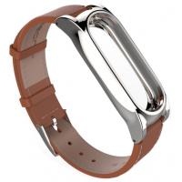 Ремінець до фітнес браслета Xiaomi Mi Band 2 MJobs 2 Plus Brown/Silver (Р30791)