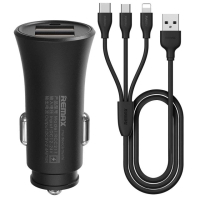 Зарядний пристрій Remax Rocket 2хUSB 2.4A with cable black (RCC-217-BLACK)