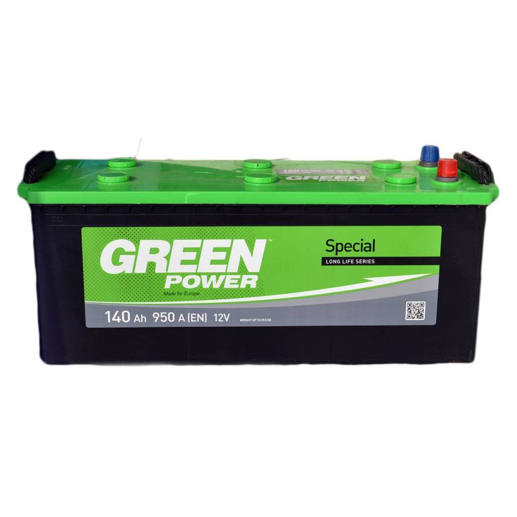 Акумулятор автомобільний GREEN POWER 140Ah збоку (+/-) (000022365)