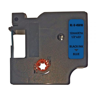 Label printer tape UKRMARK RL-D-45016P-BK/BL, analog DYMO S0720560, 12mm x 7m. (CD45016P)