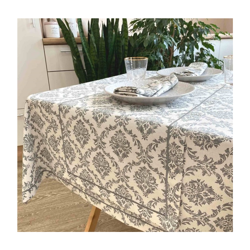 Скатертина Прованс Avantime Версаль Сірий 220х132 см (17293) Скатертина Прованс Avantime Версаль Сірий 220х132 см (17293)