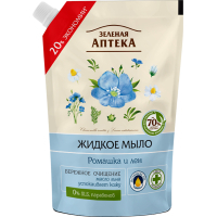 Рідке мило Green Pharmacy Ромашка та льон дой-пак 460 мл (4823015935381)