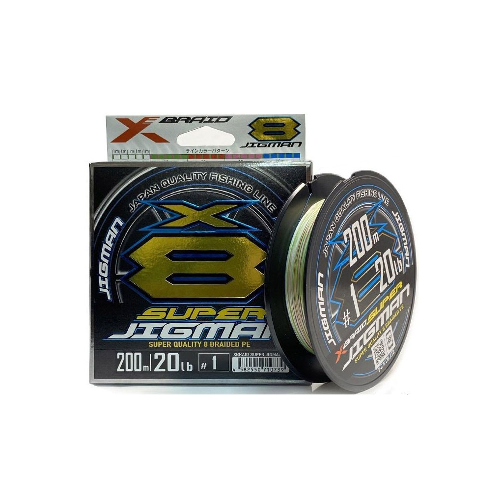 Шнур YGK X-Braid Super Jigman X8 200m 0.8/0.148mm 16lb/7.2kg (5545.03.99) Шнур YGK X-Braid Super Jigman X8 200m 0.8/0.148mm 16lb/7.2kg (5545.03.99)