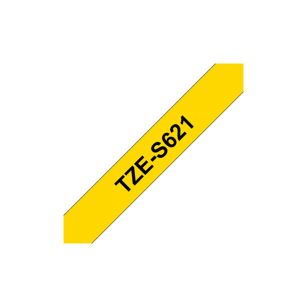 Стрічка для принтера етикеток UKRMARK B-S-T621P-BK/YE, сумісна з TZES621, 9мм х 8м. black on yellow (900606)