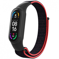 Ремінець до фітнес браслета Armorstandart нейлоновий для Xiaomi Mi Band 7/6/5/4 Black/Red (ARM67843)