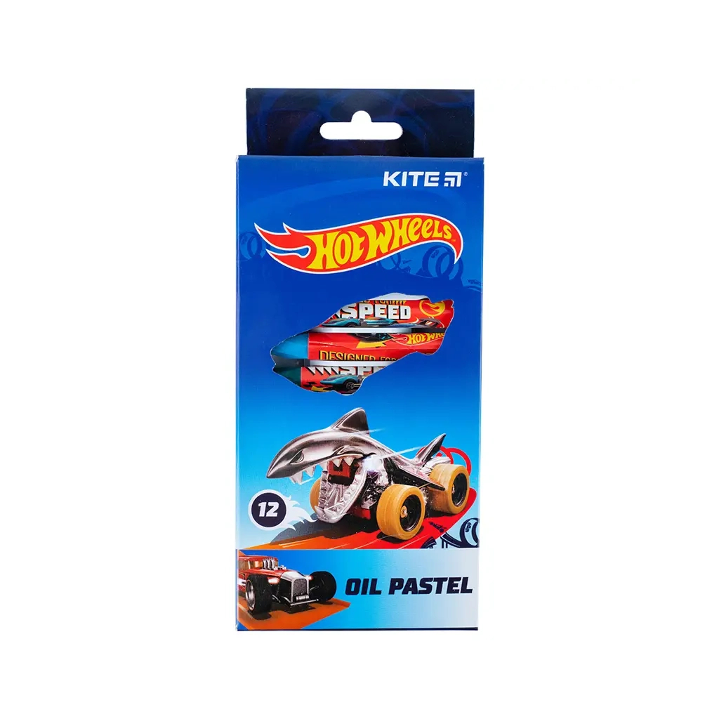 Пастель Kite масляна, 12 кольорів Hot Wheels (HW24-071)